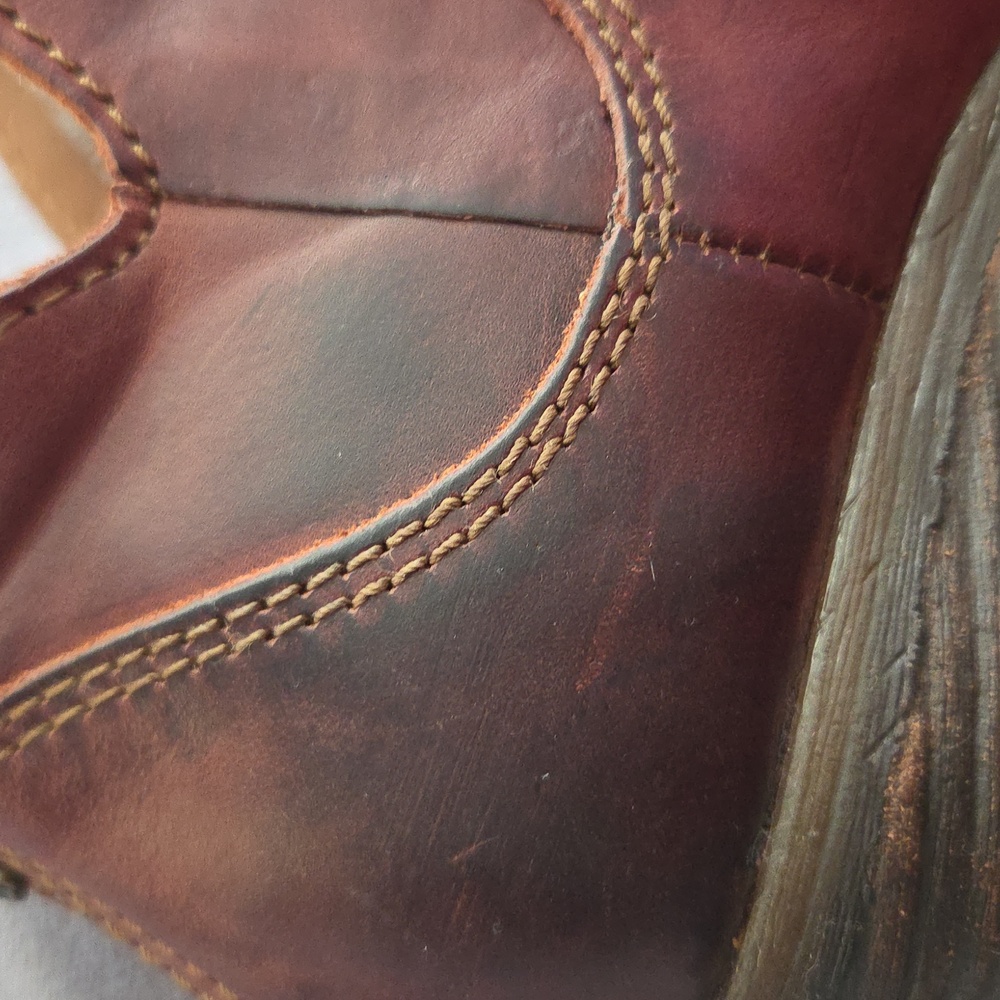 BORN Women's Brown Leather Ankle Booties - Picture 10 of 12